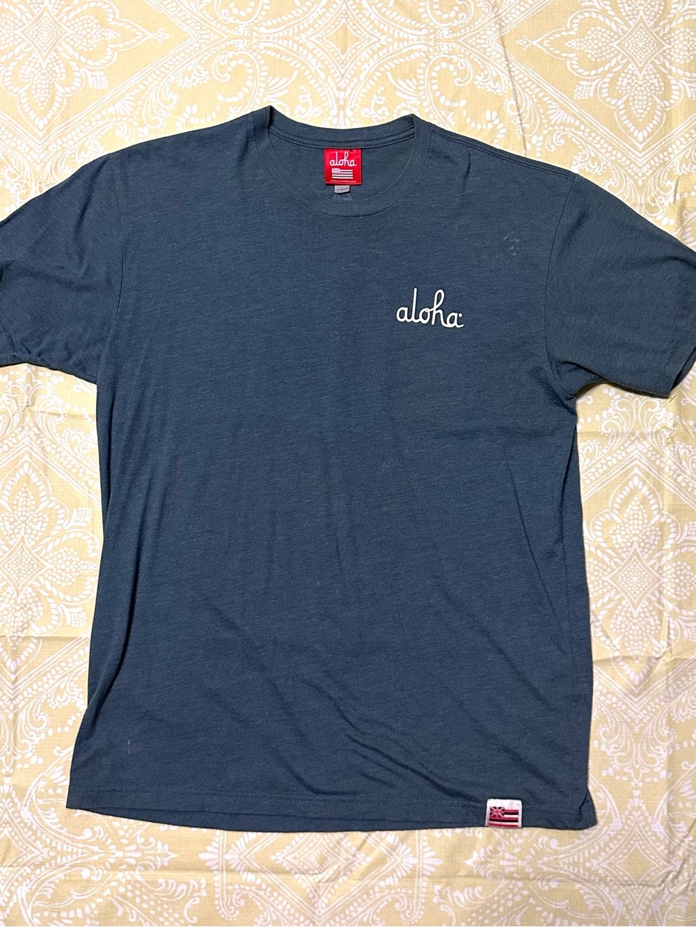 ALOHA Collection Navy Short Sleeve Crew Neck T‑Shirt